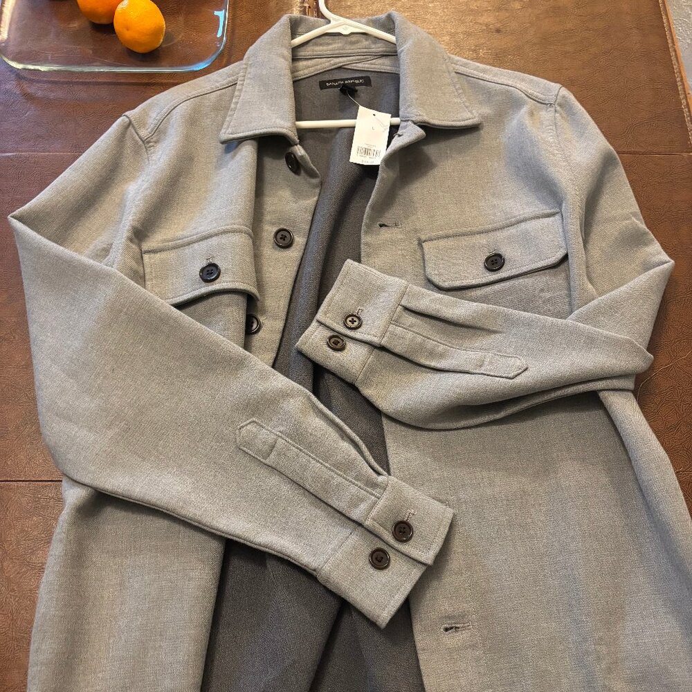 Banana Republic Men's Shirt Jacket Shacket Large NWT Gray